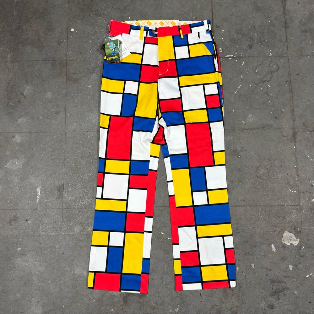 Loudmouth Golf Chinos Men’s 32 X 32 Dutch Treat Color Block Stretch Brand New!!